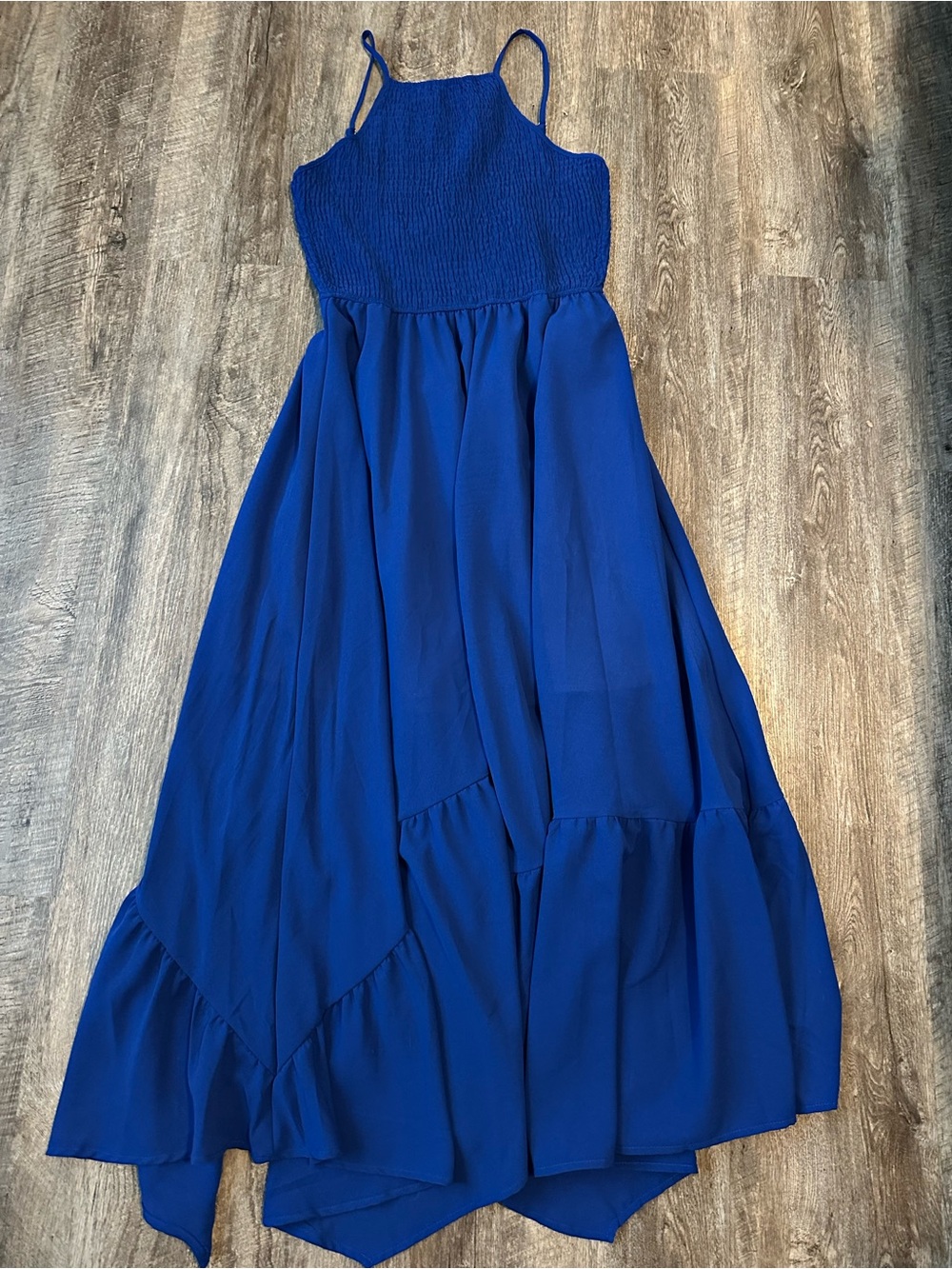 Royal Blue Maxi Sundress with Smocked Bodice